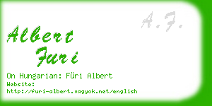 albert furi business card